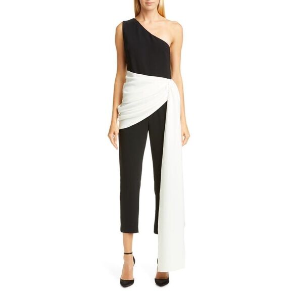 Christian Siriano Side Sash Crop Jumpsuit